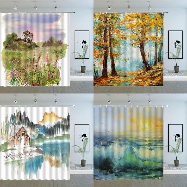 shower curtains hand painted landscape oil painting watercolor forest plant flower scenery bath waterproof cloth hanging curtain
shower curtains hand painted landscape oil painting watercolor forest plant flower scenery bath waterproof cloth hanging curtain