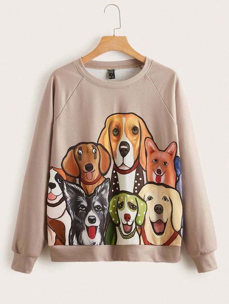 emery rose cartoon dog print raglan sleeve pullover i5bq#, White;black
emery rose cartoon dog print raglan sleeve pullover i5bq#, White;black