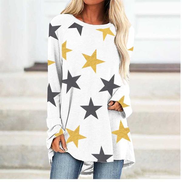 women's t-shirt spring and autumn fashion digital printing long sleeve round neck top, White
women's t-shirt spring and autumn fashion digital printing long sleeve round neck top, White