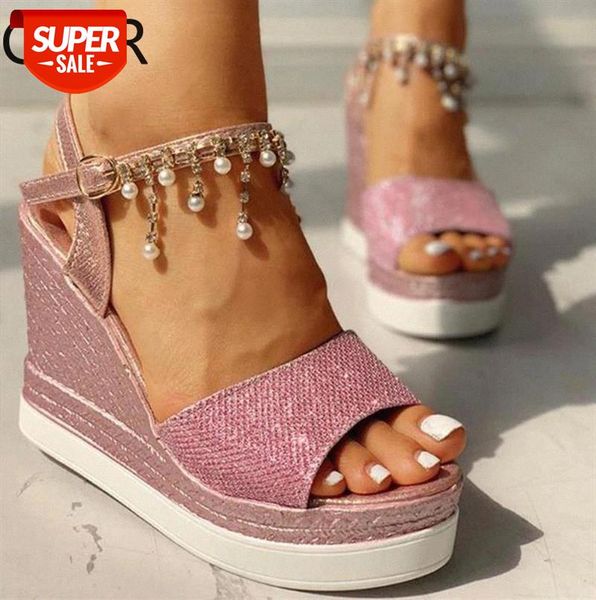 2020 new women wedge sandals summer bead studded detail platform buckle strap peep toe thick bottom casual shoes ladies #t61h, Black
2020 new women wedge sandals summer bead studded detail platform buckle strap peep toe thick bottom casual shoes ladies #t61h, Black