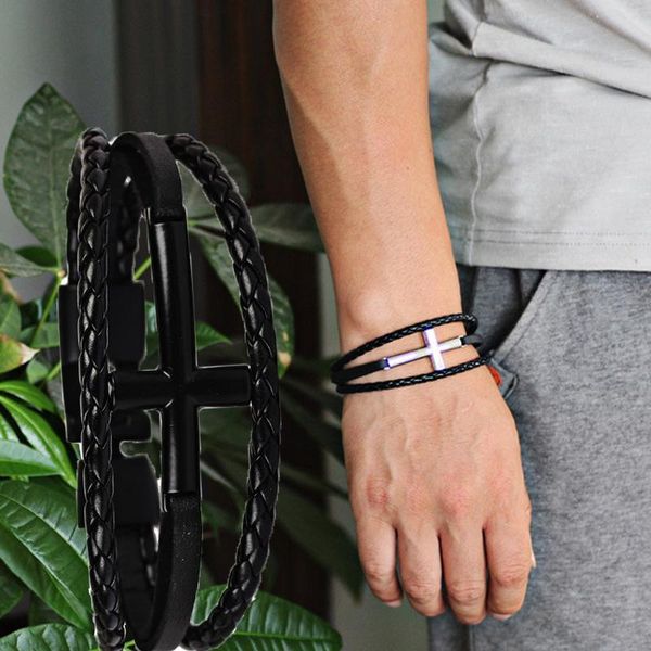 charm bracelets rinhoo pu leather metal cross cuff multilayer bracelet punk gothic rock bangle for men women unique jewelry, Golden;silver
charm bracelets rinhoo pu leather metal cross cuff multilayer bracelet punk gothic rock bangle for men women unique jewelry, Golden;silver