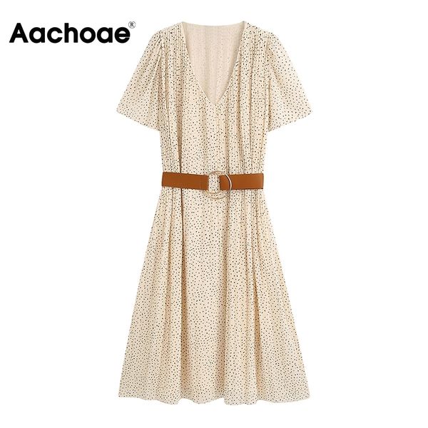 aachoae v neck printed elegant dress woman short sleeve casual pleated dress with belt apricot color female beach midi dresses 210413, Black;gray
aachoae v neck printed elegant dress woman short sleeve casual pleated dress with belt apricot color female beach midi dresses 210413, Black;gray