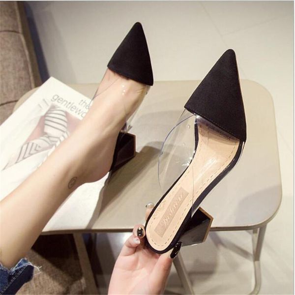pointed toe suede square heel high heels muller slippers women 2021 summer shoes fashion patchwork shallow ladies, Black
pointed toe suede square heel high heels muller slippers women 2021 summer shoes fashion patchwork shallow ladies, Black