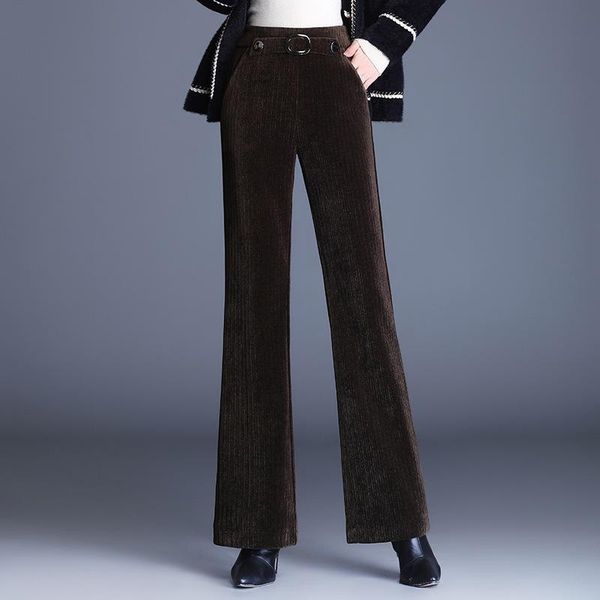 women's pants & capris autumn winter vintage elegant high waist women bell bottom office lady loose casual black coffee straight trouse, Black;white
women's pants & capris autumn winter vintage elegant high waist women bell bottom office lady loose casual black coffee straight trouse, Black;white