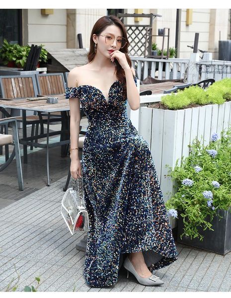 party dresses elegant colorful sequins evening gown spaghetti straps floor length prom dress custom made, White;black
party dresses elegant colorful sequins evening gown spaghetti straps floor length prom dress custom made, White;black
