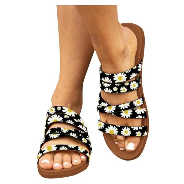 slippers women's summer slip-on flat beach open toe breathable sandals shoes sunflower print zapatos de mujer #sr, Black
slippers women's summer slip-on flat beach open toe breathable sandals shoes sunflower print zapatos de mujer #sr, Black