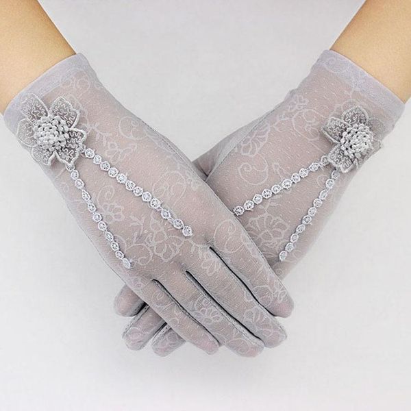 five fingers gloves lace sunscreen cream summer skidding anti uv short cycling thin women., Blue;gray
five fingers gloves lace sunscreen cream summer skidding anti uv short cycling thin women., Blue;gray