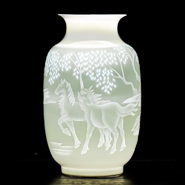 vases jingdezhen vase ceramic thin embossed white flower horse to success pattern living room tv cabinet decoration
vases jingdezhen vase ceramic thin embossed white flower horse to success pattern living room tv cabinet decoration