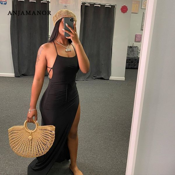anjamanor black assymetric backless high split maxi dresses club outfits for women vacation beach clothes d35-bi24, Black;gray
anjamanor black assymetric backless high split maxi dresses club outfits for women vacation beach clothes d35-bi24, Black;gray
