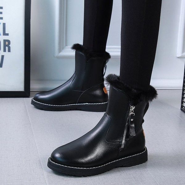 boots fashion round toe keep warm ankle winter short plush low-heeled snow solid color flat women shoes zapatillas mujer, Black
boots fashion round toe keep warm ankle winter short plush low-heeled snow solid color flat women shoes zapatillas mujer, Black
