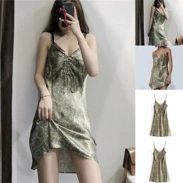 casual dresses women spaghetti strap deep v-neck mini dress vintage floral print ruched drawstring front backless party clubwear, Black;gray
casual dresses women spaghetti strap deep v-neck mini dress vintage floral print ruched drawstring front backless party clubwear, Black;gray