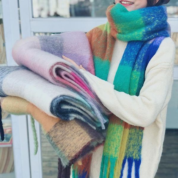 scarves 2021 women plaid cashmere knitted wool long scarf lady winter thicken warm pashmina shawls wraps female bandana, Blue;gray
scarves 2021 women plaid cashmere knitted wool long scarf lady winter thicken warm pashmina shawls wraps female bandana, Blue;gray