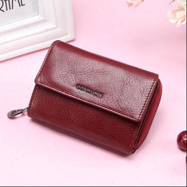 contacts genuine leather wallet women short coin wallets for female card holder small hasp money bag portfel damski, Red;black
contacts genuine leather wallet women short coin wallets for female card holder small hasp money bag portfel damski, Red;black