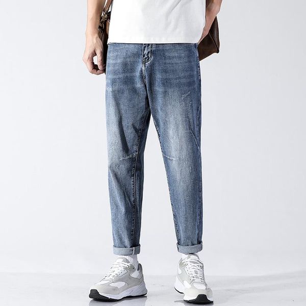 men's jeans 2021 spring and summer blue stretch youth fashion casual loose straight harem pants high street cropped
men's jeans 2021 spring and summer blue stretch youth fashion casual loose straight harem pants high street cropped