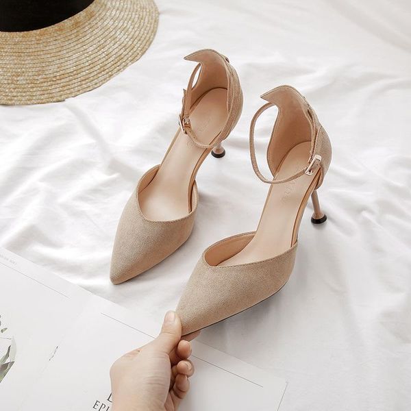 dress shoes women pumps pointed toe flock fashion spring buckle 8cm thin high heels office, Black
dress shoes women pumps pointed toe flock fashion spring buckle 8cm thin high heels office, Black