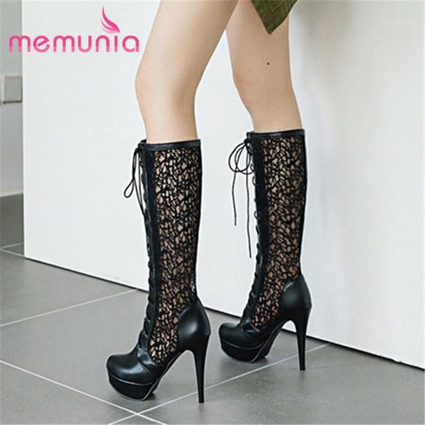 boots memunia 2021 arrival women knee high pu lace heels platform shoes woman summer party prom female1, Black
boots memunia 2021 arrival women knee high pu lace heels platform shoes woman summer party prom female1, Black