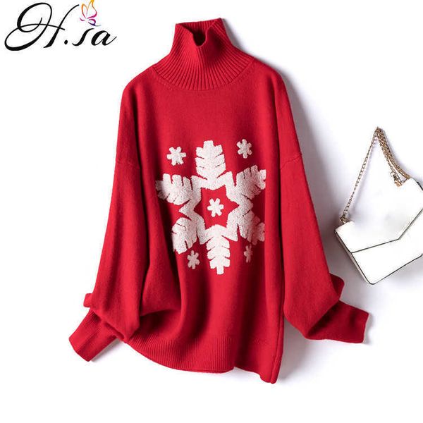 h.sa winter spring women christmas sweater and pullovers turtleneck warm thick knitwear snowflake pull femme knitted jumpers 210716, White;black
h.sa winter spring women christmas sweater and pullovers turtleneck warm thick knitwear snowflake pull femme knitted jumpers 210716, White;black