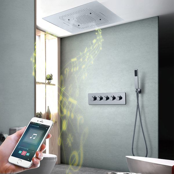 luxury most complete shower set music bluetooth rainfall waterfall mist showerhead thermostatic bath systems big size 600*800 high flow
luxury most complete shower set music bluetooth rainfall waterfall mist showerhead thermostatic bath systems big size 600*800 high flow