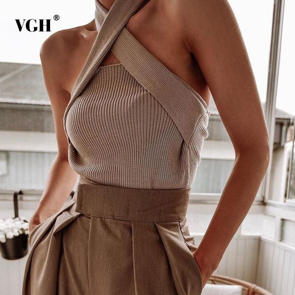 vgh black knitted vests for women halter collar sleeveless cross straps solid tank female spring fashion tide 210421, White
vgh black knitted vests for women halter collar sleeveless cross straps solid tank female spring fashion tide 210421, White