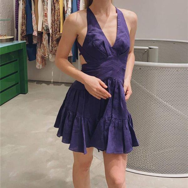 casual dresses temperament fall 2021 sleeveless cross strap halter mini dress, Black;gray
casual dresses temperament fall 2021 sleeveless cross strap halter mini dress, Black;gray