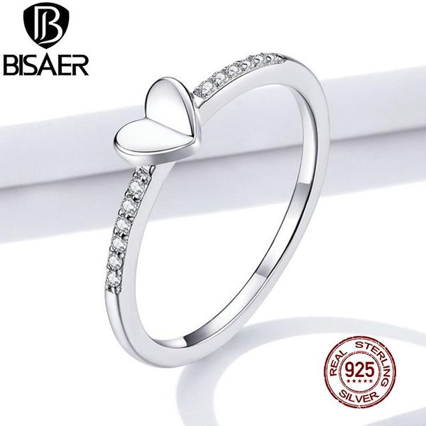 cluster rings bisaer folded heart 925 sterling silver shiny zircon finger simple ring for women wedding engagement jewelry gift efr121, Golden;silver
cluster rings bisaer folded heart 925 sterling silver shiny zircon finger simple ring for women wedding engagement jewelry gift efr121, Golden;silver