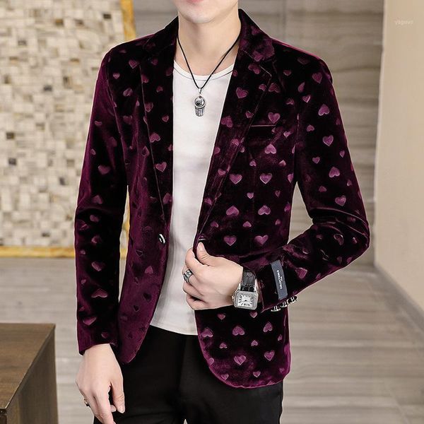 men's suits & blazers coo 2022 gold velvet heart shape printed casual suit youth autumn slim handsome, White;black
men's suits & blazers coo 2022 gold velvet heart shape printed casual suit youth autumn slim handsome, White;black