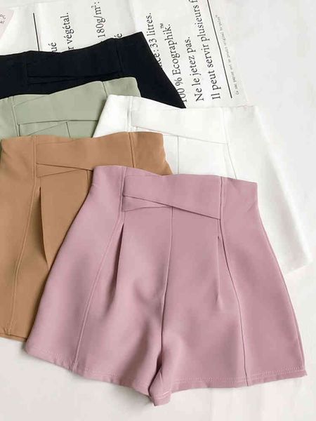 women fashion criss-cross high waist shorts summer fashioncasual solid color pink black wide leg suit female 210513, White;black
women fashion criss-cross high waist shorts summer fashioncasual solid color pink black wide leg suit female 210513, White;black