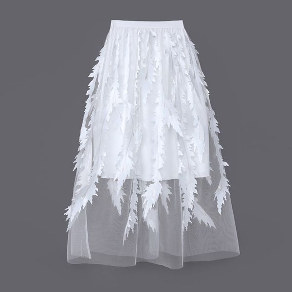 skirts spring novelty 3d leaf appliqued a-line skirts stretch waist perspective gauze embroidery calf long skirt, Black
skirts spring novelty 3d leaf appliqued a-line skirts stretch waist perspective gauze embroidery calf long skirt, Black