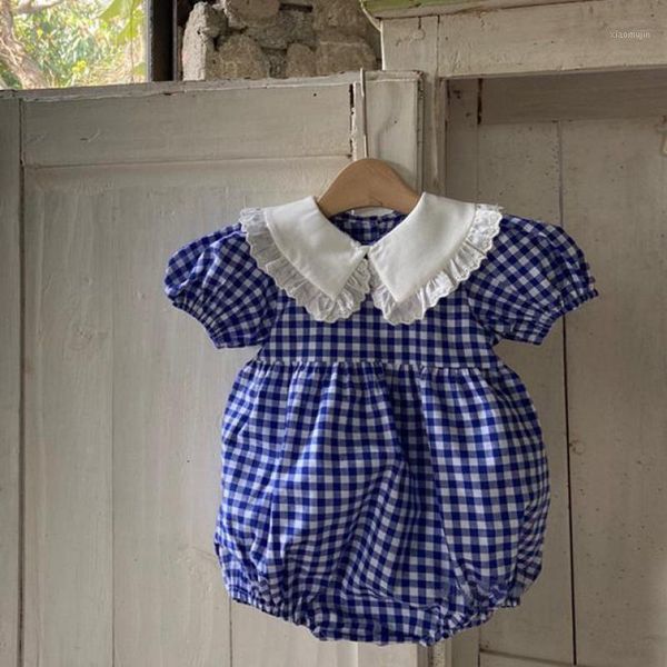 rompers 2021 summer baby plaid bodysuit for girl lace collar jumpsuit cotton cute born infant clothes 0-24m, Blue
rompers 2021 summer baby plaid bodysuit for girl lace collar jumpsuit cotton cute born infant clothes 0-24m, Blue
