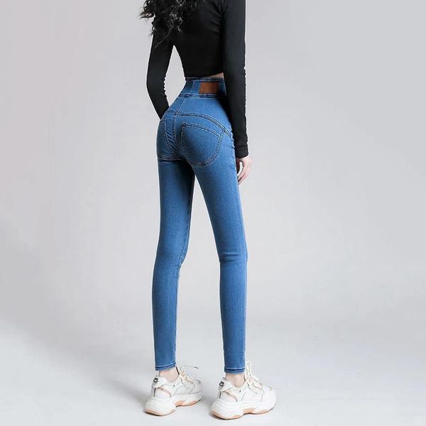 women's jeans button slim for women skinny super high waist woman denim pencil pants stretch female trousers spring autum, Blue
women's jeans button slim for women skinny super high waist woman denim pencil pants stretch female trousers spring autum, Blue