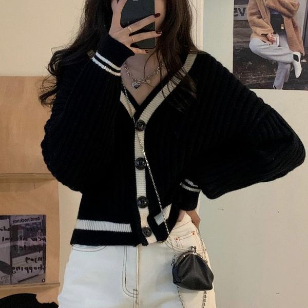 women's knits & tees hit color v neck single breasted sweater vintage all match cardigan coat feminino elegant long sleeve knitted woma, White
women's knits & tees hit color v neck single breasted sweater vintage all match cardigan coat feminino elegant long sleeve knitted woma, White