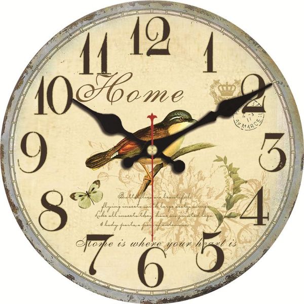 12" retro vintage bird french country tuscan style non-ticking silent wooden wall clock easy to read decorative home decoration clocks
12" retro vintage bird french country tuscan style non-ticking silent wooden wall clock easy to read decorative home decoration clocks