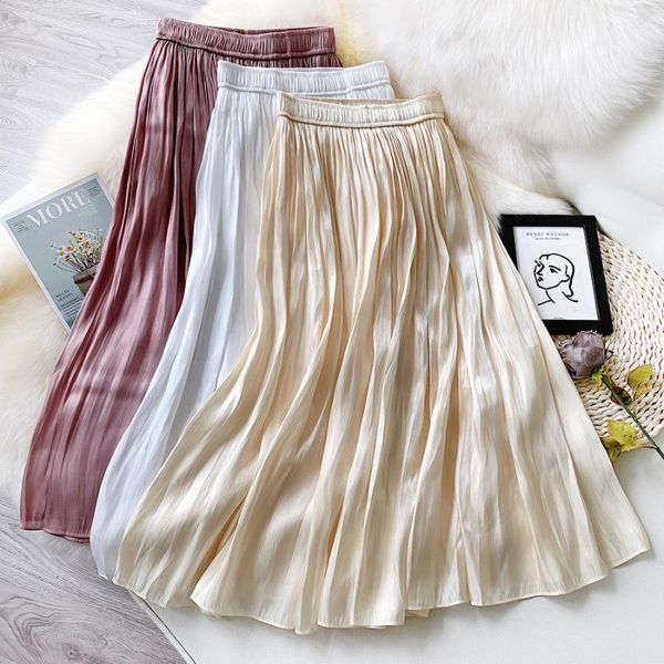 summer autumn pleated skirt womens vintage high waist solid long fashion metallic skirts, Black
summer autumn pleated skirt womens vintage high waist solid long fashion metallic skirts, Black