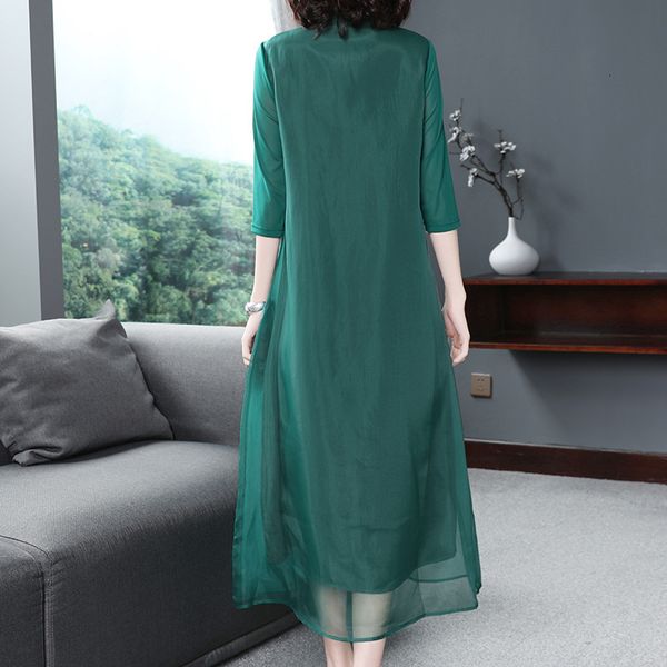 dress brand chinese spring summer vintage women organza embroidery 3/4 sleeve mid-calf green blue dress, Black;gray
dress brand chinese spring summer vintage women organza embroidery 3/4 sleeve mid-calf green blue dress, Black;gray