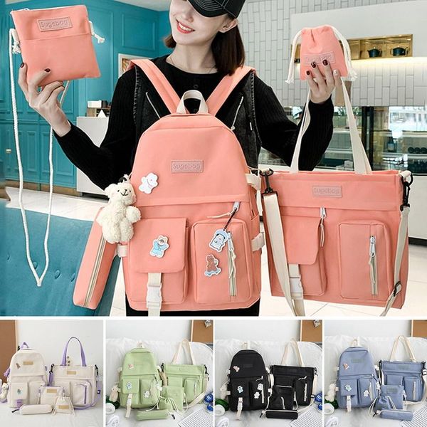 backpack 4pcs/set kids school bags women nylon children korea shoulder bag cute satchel schoolbag for girls mochila escolar 2021
backpack 4pcs/set kids school bags women nylon children korea shoulder bag cute satchel schoolbag for girls mochila escolar 2021