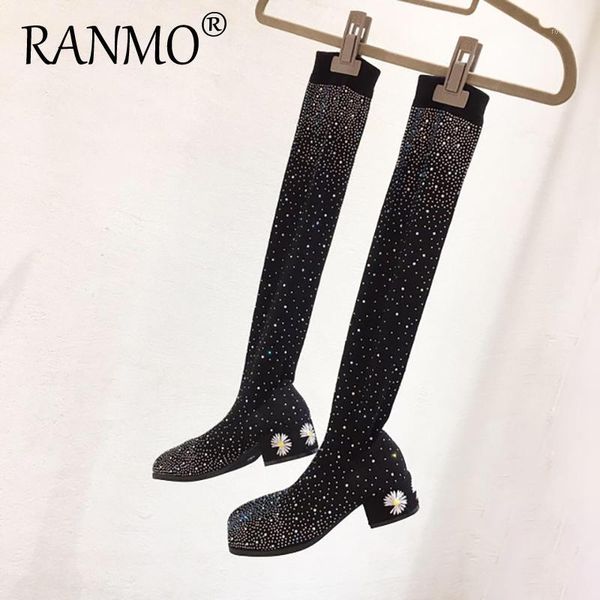 boots autumn and winter thin skinny socks women stretch starry rhinestone knit square toe thick heel long1, Black
boots autumn and winter thin skinny socks women stretch starry rhinestone knit square toe thick heel long1, Black