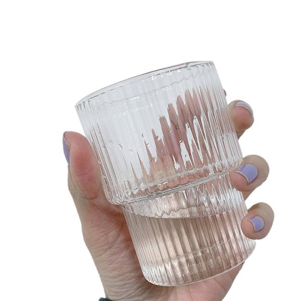 wine glasses coffee mug, portable transparent ribbed glass cup water teacup for home office
wine glasses coffee mug, portable transparent ribbed glass cup water teacup for home office