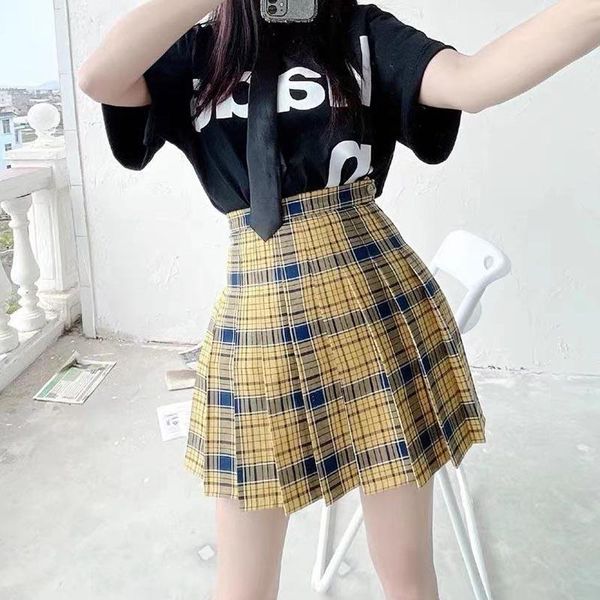 skirts summer 2021 preppy cute yellow plaid pleated skirt women mini female kawaii high waist large size short, Black
skirts summer 2021 preppy cute yellow plaid pleated skirt women mini female kawaii high waist large size short, Black
