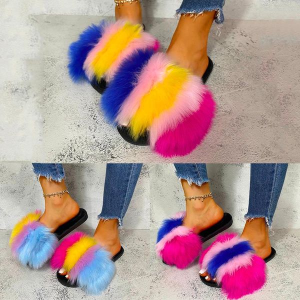 slippers faux fur women real slides home furry flat sandals female cute fluffy house shoes woman 2021, Black
slippers faux fur women real slides home furry flat sandals female cute fluffy house shoes woman 2021, Black