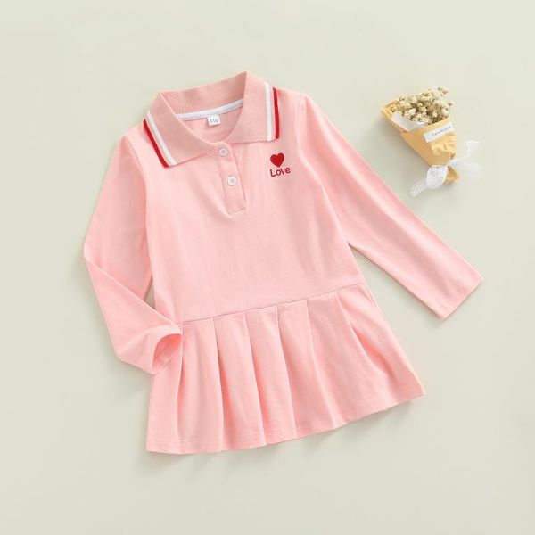 girl's dresses girl spring autumn casual embroidered letter heart pattern long sleeve lapel ruffle hem vacation dress, Red;yellow
girl's dresses girl spring autumn casual embroidered letter heart pattern long sleeve lapel ruffle hem vacation dress, Red;yellow
