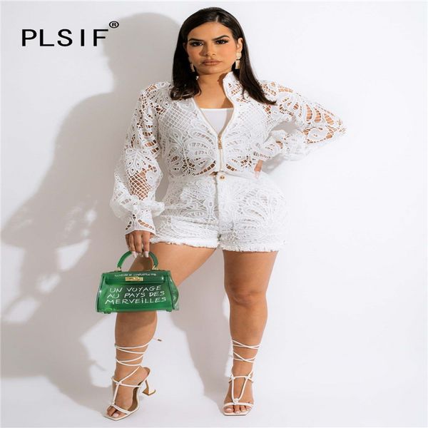 spring and autumn women's long sleeve zipper cardigan lace stitching fashion casual temperament shorts setcx220311, White
spring and autumn women's long sleeve zipper cardigan lace stitching fashion casual temperament shorts setcx220311, White