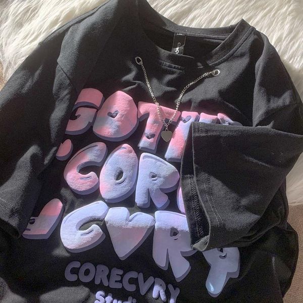 women's t-shirt 100% cotton half sleeve oversized t-shirts women summer style foam letter printing korean fashion loose y2k tees kawai, White
women's t-shirt 100% cotton half sleeve oversized t-shirts women summer style foam letter printing korean fashion loose y2k tees kawai, White