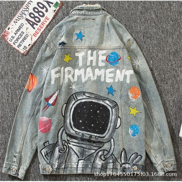 fashion brand et american street hip hop sticker printed washed denim overalls men, Black;brown
fashion brand et american street hip hop sticker printed washed denim overalls men, Black;brown