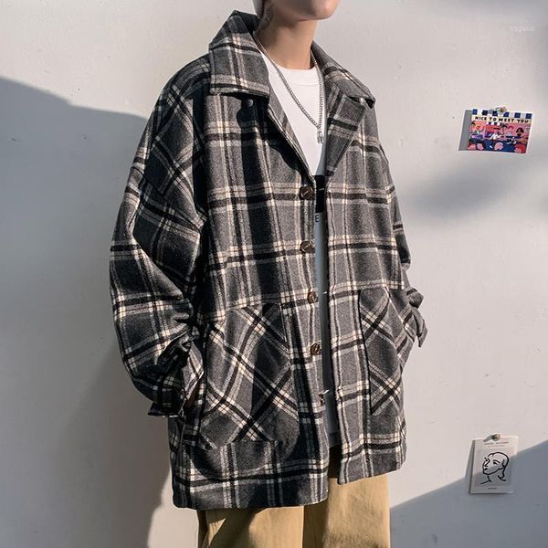 spring autumn jacket men casual plaid mens jackets loose korean wool coats male clothing men's, Black;brown
spring autumn jacket men casual plaid mens jackets loose korean wool coats male clothing men's, Black;brown
