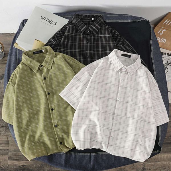 men's casual shirts shirtmen's short sleeve plaid shirt korean leisure brand half summer fashion lapel t-shirt 2gn3, White;black
men's casual shirts shirtmen's short sleeve plaid shirt korean leisure brand half summer fashion lapel t-shirt 2gn3, White;black