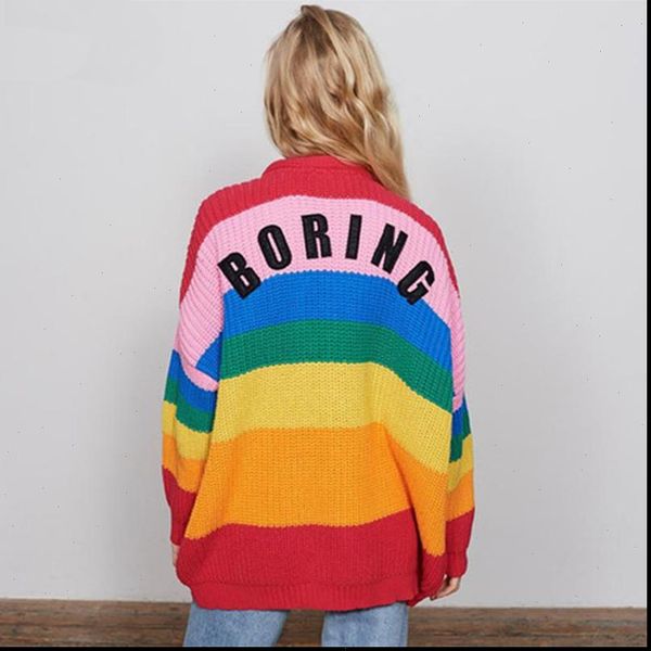 womens sweaters autumn harajuku cardigan women striped rainbow sweater coat female loose letter embroidery jumper cardigans drop, White;black
womens sweaters autumn harajuku cardigan women striped rainbow sweater coat female loose letter embroidery jumper cardigans drop, White;black