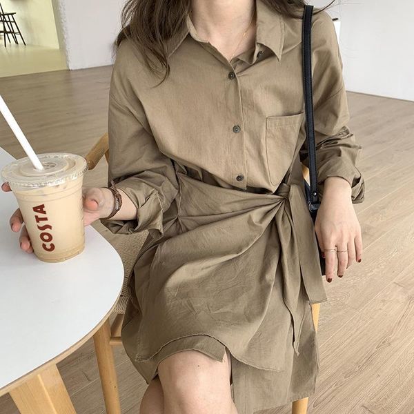 casual dresses irregular lace up lapel shirt dress 2021 spring summer korean medium length design solid color empire women's, Black;gray
casual dresses irregular lace up lapel shirt dress 2021 spring summer korean medium length design solid color empire women's, Black;gray
