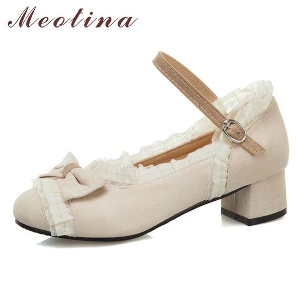 dress shoes meotina high heels women pumps buckle chunky ankle strap sweet bow round toe lolita lady spring big size 34-45, Black
dress shoes meotina high heels women pumps buckle chunky ankle strap sweet bow round toe lolita lady spring big size 34-45, Black