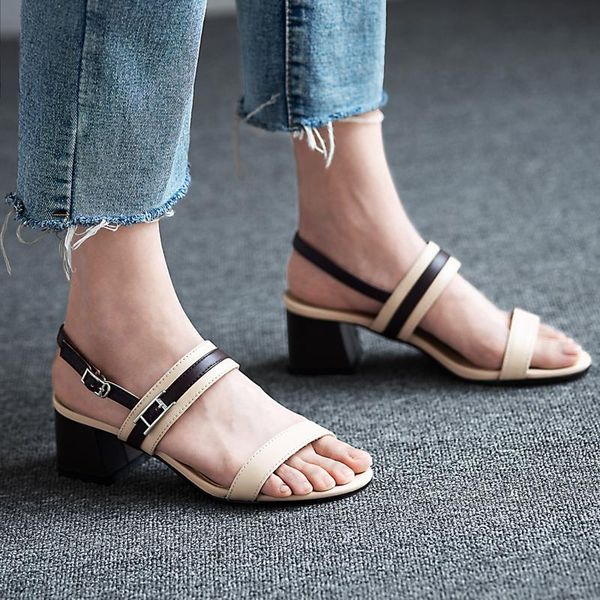 summer fairy style fashion wild thick heeled sandals word buckle color matching round head z859, Black
summer fairy style fashion wild thick heeled sandals word buckle color matching round head z859, Black