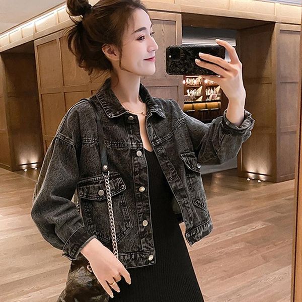 women's jackets 2021 fashion grey jeans jacket for women loose casual coats female outwear denim feminine chaqueta mujer coat autumn, Black;brown
women's jackets 2021 fashion grey jeans jacket for women loose casual coats female outwear denim feminine chaqueta mujer coat autumn, Black;brown